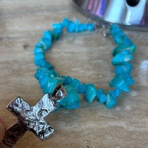 Free People Supernova Choker (aqua blue) NWT